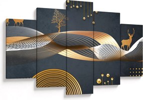 Obraz - Grafika s jeleňom (150x105 cm)