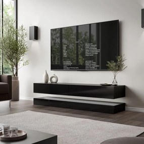 TV STOLIK SALLE ČIERNY LESK 140 cm