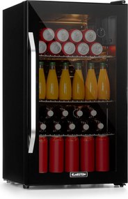 Klarstein Beersafe XXL Onyx, chladnička, energet. trieda E, LED, 3 kovové police, panoramatické sklenené dvierka