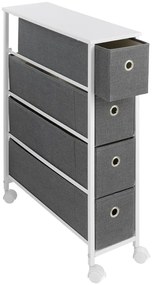 Bielo-sivý pojazdný regál 20x79 cm - Maximex
