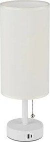 Brilagi - Stolná lampa s USB portom TABLON 1xE27/25W/230V biela/krémová