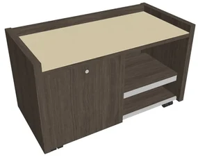 Mobilný kontajner Verno 100 x 50 cm so sklom, ľavý, dub antracit / vanilka
