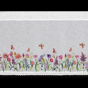 KRÁTKA ZÁCLONA NA PÁSKE BELLA 150X30 CM KVETY
