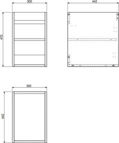 Mexen Box-A, závesná skrinka 30 cm, orech, 91AX1-0300-470-1-86