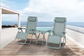 MI Sada 2x ležadlo DELUX zelené + stolík (v2)