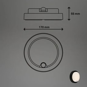 Brilo - LED nabíjateľné vonkajšie nástenné svietidlo so senzorom LED/4W/5V 4400 mAh IP44 čierne