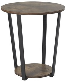 Odkladací stolík tmavé drevo/čierna ORICK Beliani