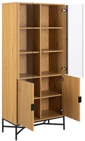 Vitrína v dekore duba v prírodnej farbe 80x180x40 cm Jaipur – Actona