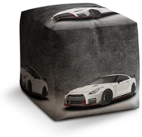 Sablio Taburet Cube Nissan GTR 35 Sivý: 40x40x40 cm