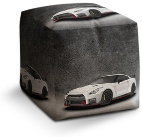 Sablio Taburet Cube Nissan GTR 35 Sivý: 40x40x40 cm