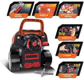 Detská autodielňa 3xAAA + 1xCR2025 oranžová/šedá