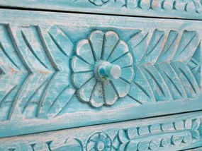 furniture-nabytek.cz - Masívna kúpeľňová skrinka Santa Cruz, modrá, Holz - Mango