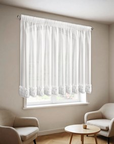 ZÁCLONA NA PÁSKE EVA MINGE ROSES4 350X160 CM BIELA