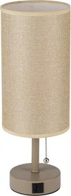 Brilagi - Stolová lampa s USB portom TABLON 1xE27/25W/230V béžová