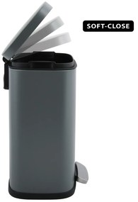 Spirella Pedálový odpadkový kôš soft-close Akira 12 l, matná sivá, 12 l