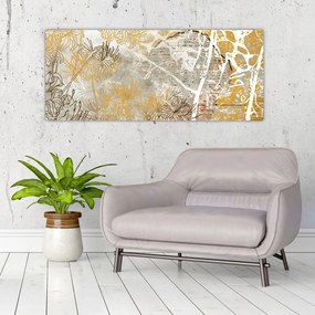 Obraz - Vintage múr s kvetmi (120x50 cm)