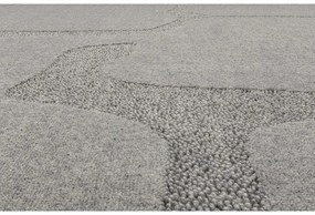 Sivý vlnený koberec 133x190 cm Morphic Organica – Agnella