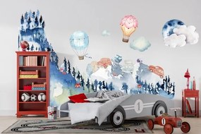 Nálepka na stenu zimná horská krajina 150 x 300 cm