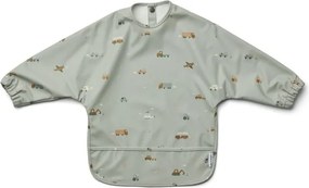 Liewood Nepremokavý podbradník s rukávmi Merle: Vehicles dove blue mix