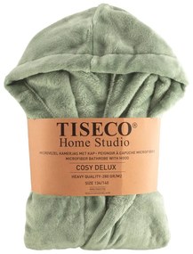 Zelený detský župan z mikroplyšu veľkosť 122-128 Delux – Tiseco Home Studio