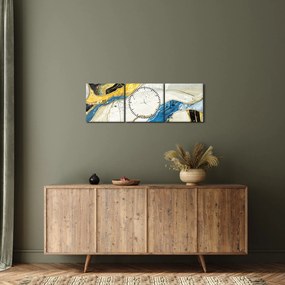 Obraz - Farebný mramor (s hodinami) (90x30 cm)