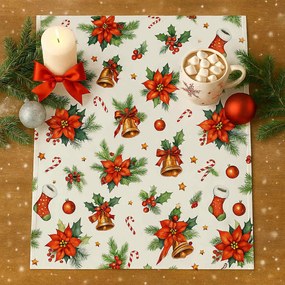 Vianočný obrus Vianočná ruža 140x180cm TiaHome