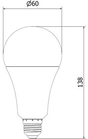 Mexen Nova, LED žiarovka E27, A70, 18W, studená - 6500K, 1890 lm - L100-E27-1865-01