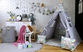 Dekoračná vlajková girlanda JEDNOROŽCI - šedá