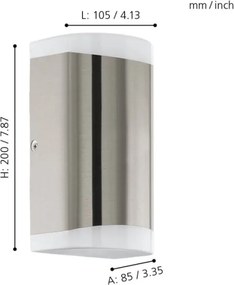 Eglo 75543 - LED Vonkajšie nástenné svietidlo CARPINERA 2xGU10/4,6W/230V IP44