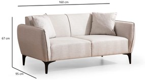Dizajnová sedačka Beasley 160 cm sivo-biela
