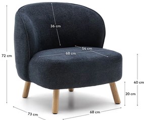 Ženilkové kreslo sivomodré Ulit – Kave Home