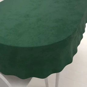 Biante Zamatový oválny obrus Velvet Prémium SVP-012 Zelený 140x220 cm