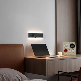 Brilagi-LED Nástenné bodové svietidlo s USB portom NOCTIS LED/3W/230V+LED/9W čierne