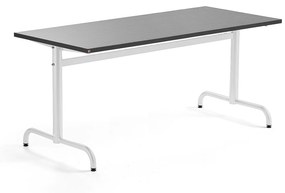Stôl PLURAL, 1600x700x720 mm, linoleum - tmavošedá, biela