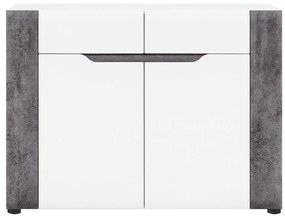 Komoda Brando B02 Biela/Betón 2d2s