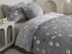 XPOSE® Mikroplyšové obliečky LABKY Exclusive (svietiaci efekt) - sivé