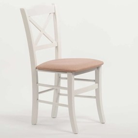 Stima Stolička CLAYTON s čalúneným sedákom Vyberte odtieň ->: Biela, Vyberte látku ->: LUX Cappuccino 24