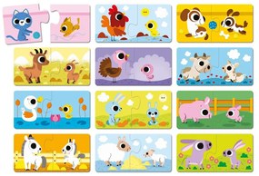 Puzzle - zvieracie rodinky z farmy