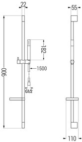 Mexen sprchový set DS70, čierna, 785704583-70
