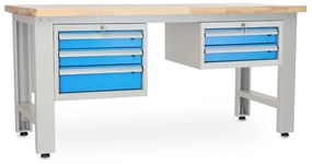 Dielenský stôl Solid OAK-32, 180 cm, 2 závesné boxy, dub