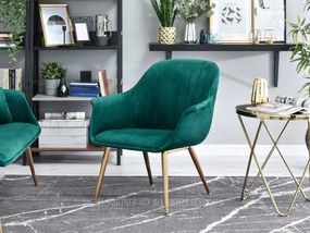 Kreslo Osmol F (zelená + zlatá). Akcia -15%. Vlastná spoľahlivá doprava až k Vám domov. 1110368