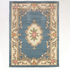 Modrý koberec z vlny Flair Rugs Aubusson, 120 × 180 cm