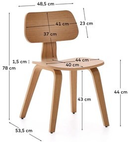 Jedálenská stolička v dekore duba v prírodnej farbe Gena – Kave Home