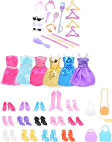 LEAN Toys Veľká módna súprava Anlily Collection Šaty pre bábiky Príslušenstvo 65el.