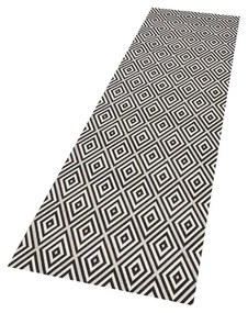 Čierno-biely vonkajší koberec NORTHRUGS Karo, 80 × 200 cm