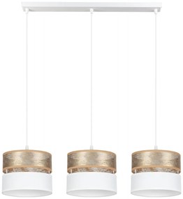 Luster na lanku LIMA 3xE27/60W/230V zlatá/biela