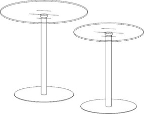 Sada 2 stolíkov Lia, biela/sklo