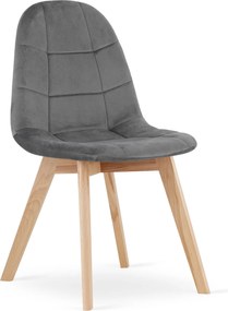 AKCIA Tmavosivá zamatová jedálenská stolička BORA II. akosť