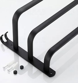 Nástenný vešiak na uteráky ATHOS 50 cm - čierny