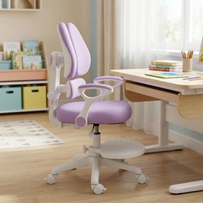 Detská rastúca stolička Neoseat KIDDY TWO — látka, prateľný poťah, fialová